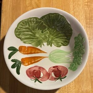 Vintage Vegetable Design Ceramic Plate